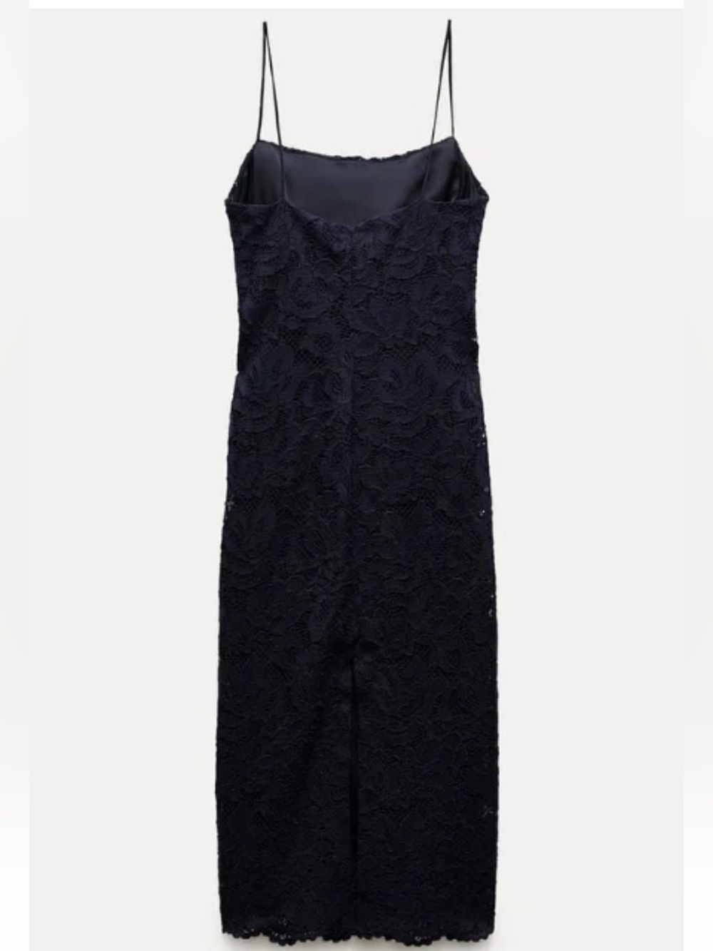 Zara Lace Slip Dress with Spaghetti Straps - Navy - Picture 6 of 6